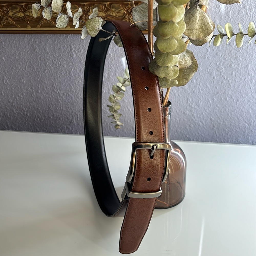 Original Penguin Men's Reversible Casual Leather Belt